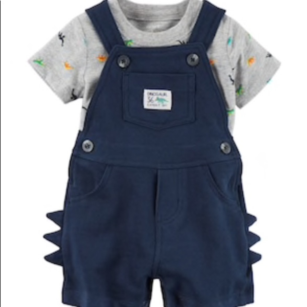 Dino  lOverall and t-shirt Carter’s 3 M Navy 2pcs
